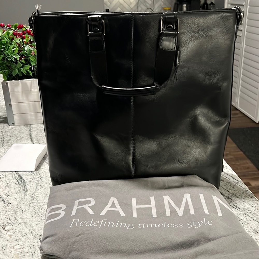 Brahmin Lyle Black Tribeca Tote/Briefcase